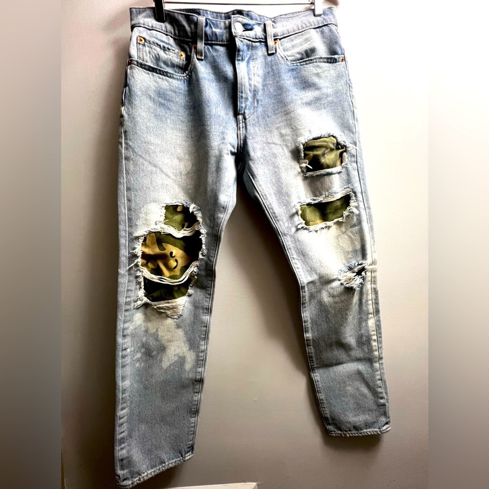 Levi's Men 502 Taper Hi-Ball Denim Jeans, Camo Shred Warp 32